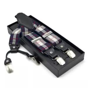 멜빵(체크) 젠틀맨 남자 4클립 정장 서스펜더 캐주얼 고급 신사용 멜빵