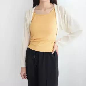 여름 썸머 가을 가오리 크롭 벌룬 숏 쿨 볼레로 가디건