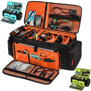 마이배깅 디제이 케이블 백-24 대형 파일 정리함 케이스-여행용 긱백, 패딩 바텀 및 디바이더 포함. 액세서리 장비