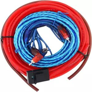 DriSentri 자동차 오디오 와이어 배선 키트 스피커 우퍼 케이블 개조용 파워 앰프 라인 전원 1세트