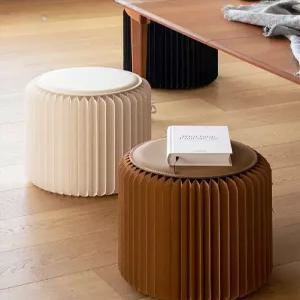 종이 스툴 접이식 배란다 대기 신발장 거실 의자 카페