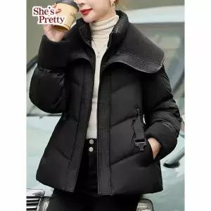 [하프클럽/쉬즈프리티]모직패치벨티패딩코트 L까지_여성패딩코트
