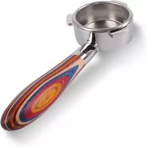 Breville 바리스타 익스프레스 프로 터치 임프레션과 호환되는 컬러 우드가 장착된 바텀리스 포터필터 54mm