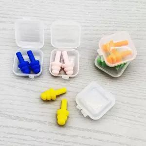 실리콘 2p 귀마개 소음방지 재사용 이어플러그 귀보호 케이스