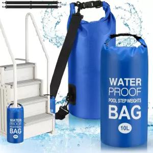 구빌라 수영장 사다리 무게 범용 지상 계단용 10L 500D PVC 방수 찢어짐 방지 모래주머니 2팩 튼튼한