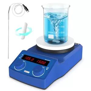 FORE E s Scientific 5인치 프로 마그네틱 교반기 핫플레이트 100-1500RPM 업그레이드된 세라믹-알루미늄