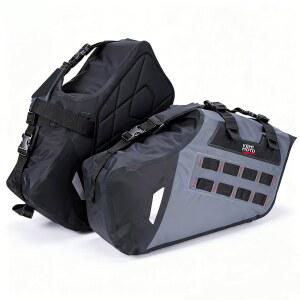 케미모토 IPX6 방수 모터사이클 새들백 PVC 소프트 패니어 사이드 테일백 30L(15Lx2) 모터바이크 더트바이크 듀얼 스포츠 바이크 어드벤처 여행 수하물 랙리스 새들백