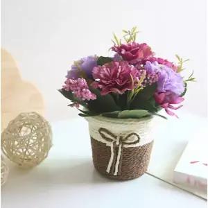 [비투비월드][월데코] 프리티플 카네이션 조화 화분(퍼플)