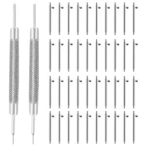 혼베이 40PCS L 22mm 다이아 1.5mm 스테인리스 스틸 퀵 릴리스 스프링 바 핀 시계 교체 밴드 스트랩 링크