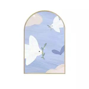 새그림 액자 비둘기 풍경화 인테리어 아트 평화 안식 그림 벽장식