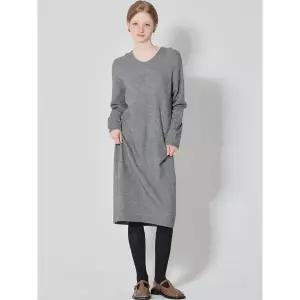 [패플단독] [오조크(OZOC)] 후드 니트 롱 원피스 (택가격: 99000원)