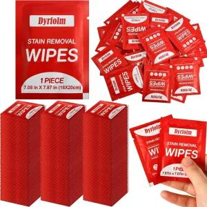 200팩 얼룩 제거 물티슈 옷용 개별 포장 미니 여행용 청소용 천 세탁 식탁보 카시트 덮개