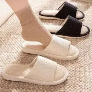 린넨 실내용 슬리퍼 가벼운 룸슈즈 거실용