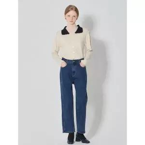 [오조크(OZOC)] 절개라인 테이퍼드 핏 데님 (택가격: 85000원)