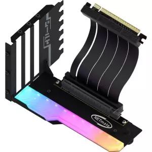 PCI-E 128OLQ57 4.0 라이저 케이블 ARGB 지지대 키트 블랙EZDIY