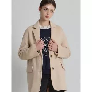 [오조크(OZOC)] 핸드메이드 투버튼 하프 코트 (택가격: 239000원)