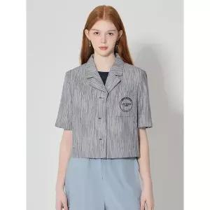 [오조크(OZOC)] 린넨코튼 크롭 반팔 자켓 (택가격: 174000원)