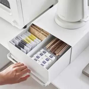 식탁위 간식 과자보관함 탕비실 티백정리함 슬라이딩수납함