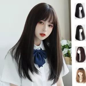 통가발 키밍 웨이브 생머리 롱헤어 패션 긴머리 가발 헤어