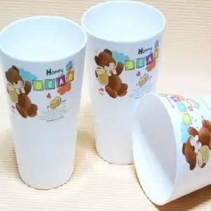 ksr (SM)곰돌이 미니 플라스틱컵 3P 맥주잔 술잔 식당