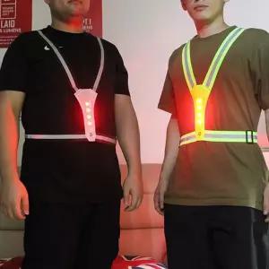 안전조끼 LED-V 엑스반도 그린 블랙 반사띠 야광 작업복