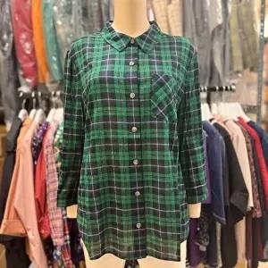 [셀러허브 2]크로커다일레이디 HC28 체크 셔츠 블라우스 간절기에 가볍게 착용하기 좋은 풀오픈 셔츠 아이