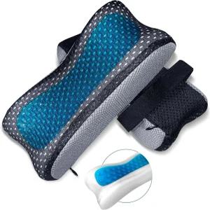 팔꿈치 및 팔뚝 지지용 인체공학적 메모리 폼 팔걸이 패드 - 두꺼운 쿨링 젤로 사무실 게임 의자의