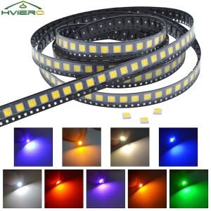 100PCS 5050 0805 LED SMD SMT 칩 빨간색 노란색 녹색 흰색 파란색 주황색 보라색 분홍색 RGB 방출 다이오