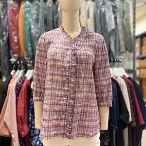 [셀러허브 2]크로커다일레이디 HC28 요루 체크 블라우스 핀턱과 프릴 장식으로 여성스러운 무드의 블라우