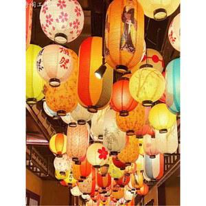 이자카야 등 일식 선술집 테이블 조명 스타일 대나무 대형 종이 호프집