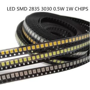 500PCS SMD LED 2835 5730 칩 0.5W 1W 3V 6V 9V 18V 구슬 빛 흰색 4000K 120LM 표면 실장 PCB 발광 다이오