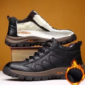 방한화 남자 겨울신발 2컬러 털안감 트레킹 가죽