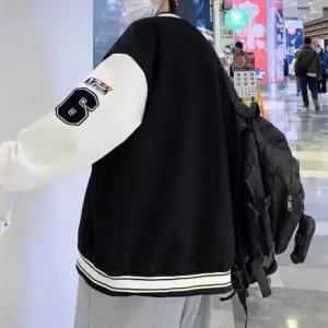 남성 패치 디자인 배색 오버핏 야구점퍼 IS-JK55N