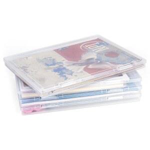 푸이졸 사진 보관함 11.5x8.5인치, 휴대용 보드 게임 보관 용기 4개, A4 용지 보관함, 가정/사무실용 공예 및 파일 정리함 (8.5 * 11.5인치-4개)