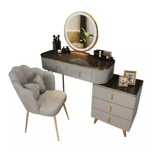 거울 서랍 고급 메이크업 세트 화장대 수납 모던 조명