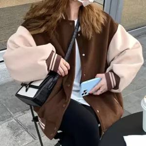 베이직 아우터 배색 바시티 여성 야구점퍼 LK-J020