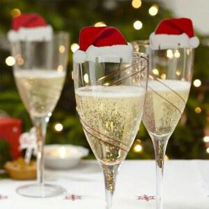 산타 모자 드링크마커 세트 소품 테이블 80개 20개X4개 와인잔 칵 모자