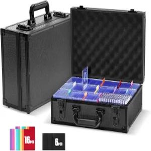 6개의 탈착식 칸막이가 있는 프로케이스 탑로더 보관함 3 ×4 35PT 리지드 카드용 16개의 컬러 칸막이 탭이