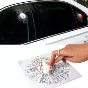깨진 유리 데칼 차량용 스티커 입체 창문 장식 금간
