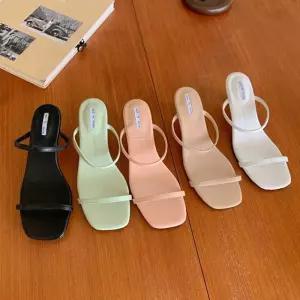 구두 여성 정장 여름 스트랩 오픈 뮬 하이 힐 샌들