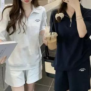 트레이닝복 여성 여름 반팔 반바지 상하 세트 운동복