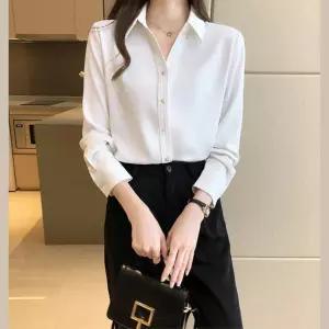 세련된 브이넥 세미정장 여자 블라우스 세미캐주얼 오피스 선물 신상