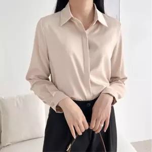 오피스룩 하객룩 여성 새틴 봄 블라우스 30대 와이셔츠 베이직 셔츠