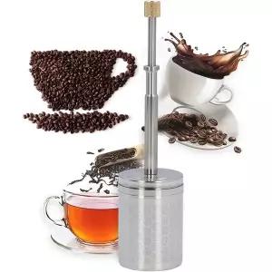 호환 커피 및 차 메이커 프레스 타입 인퓨저 휴대용 스테인리스 스틸 마이크로 프렌치 커피 브루 플런저 필