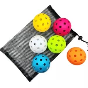 74mm 피클볼 공 혼합 6PCS 블랙 메쉬백 SET