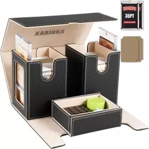 커맨더 디스플레이가 있는 MTG용 카빈카 데크 박스 3 in 1 트레이딩 카드 보관함 200장의 더블 슬리브