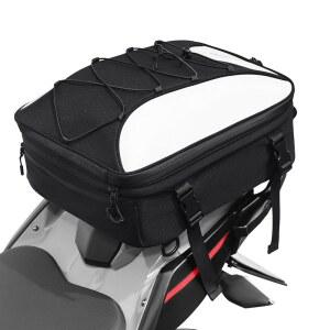 우머스 반사 오토바이 테일백, 600D RPET 오토바이 가방 22L-34L 확장형 오토바이 뒷좌석 가방, 레인 커버 포함, 오토바이 헬멧 가방 짐 보관 백팩 스포츠바이크용