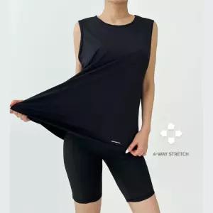 등 메쉬 힙커버 루즈핏 여성 여름 운동복 상의 나시 라이딩 아줌마