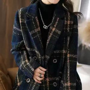 코트 겨울 체크 솜 누빔 아우터