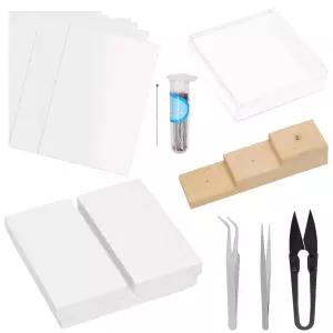 Rustark 114Pcs 곤충 표본 도구 키트 고정 블록 날개 압착 종이 보드 수집 과학을 위한